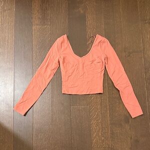 lululemon athletica Off-Shoulder Long Sleeve Crop Top - Rust